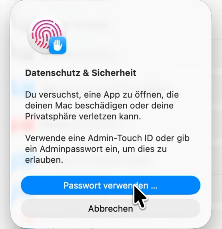 Datenschutz und Sicherheit: Passwort verwenden